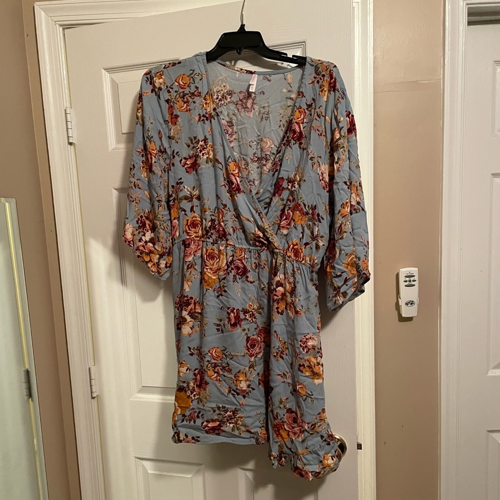 Xhilaration Bell Sleeve Floral Kimono Dress XXL